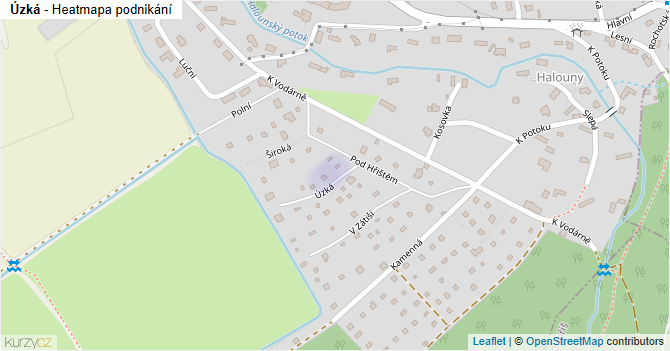 Úzká - mapa podnikání