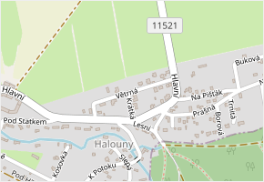Větrná v obci Svinaře - mapa ulice