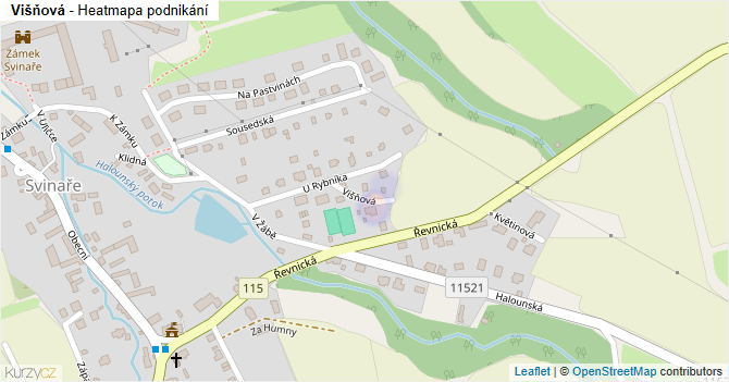 Višňová - mapa podnikání