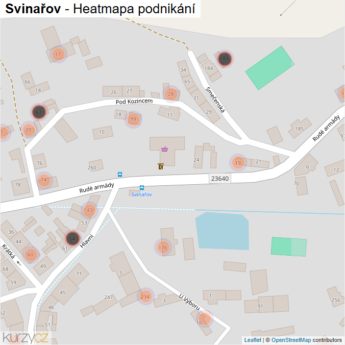 Mapa Svinařov - Firmy v obci.