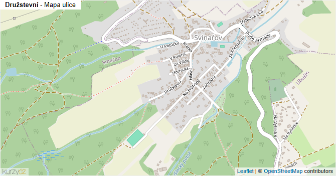 Družstevní - mapa ulice