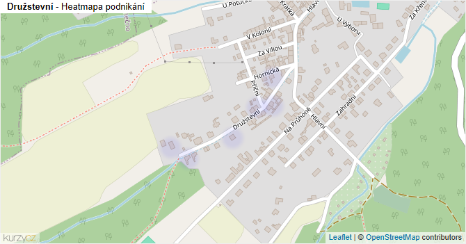 Družstevní - mapa podnikání