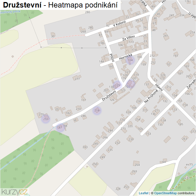 Mapa Družstevní - Firmy v ulici.