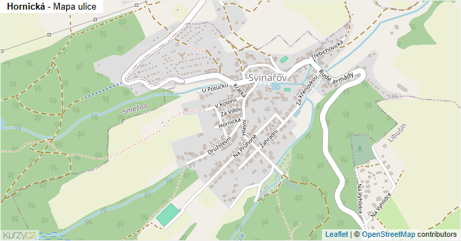 Hornická - mapa ulice