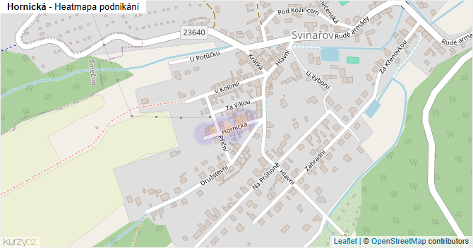 Hornická - mapa podnikání