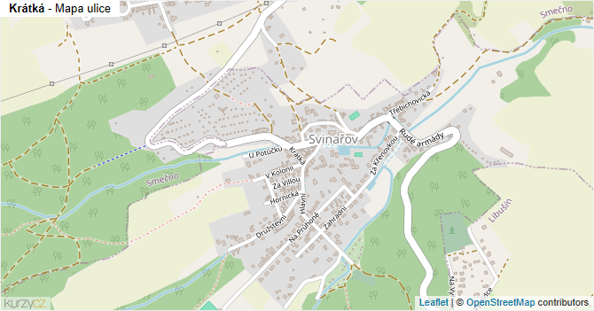 Krátká - mapa ulice