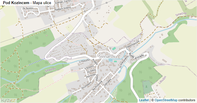 Pod Kozincem - mapa ulice