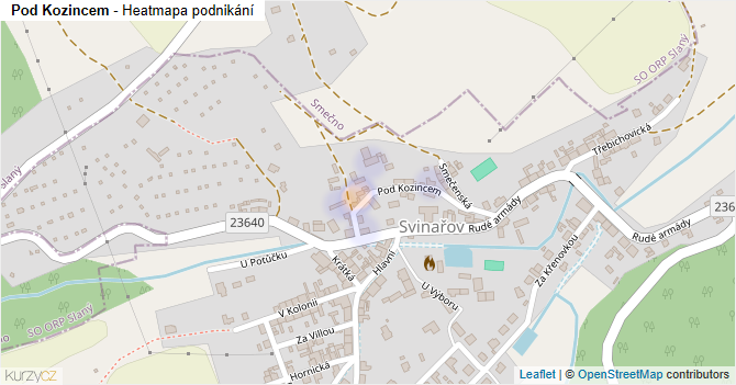 Pod Kozincem - mapa podnikání