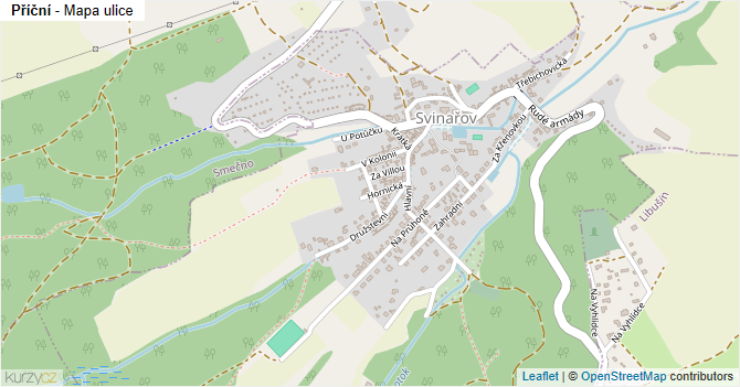 Příční - mapa ulice