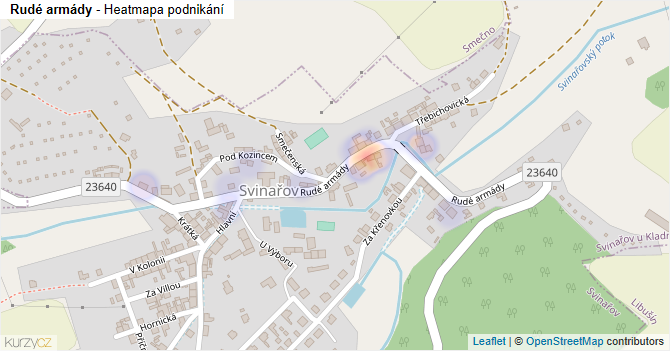 Rudé armády - mapa podnikání