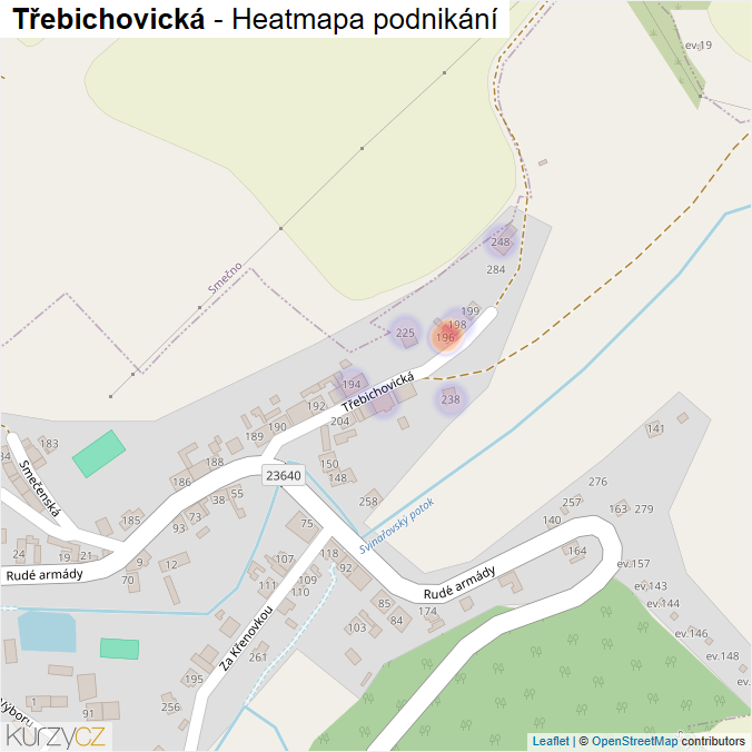 Mapa Třebichovická - Firmy v ulici.