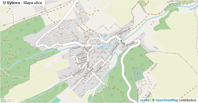 U Výboru - mapa ulice