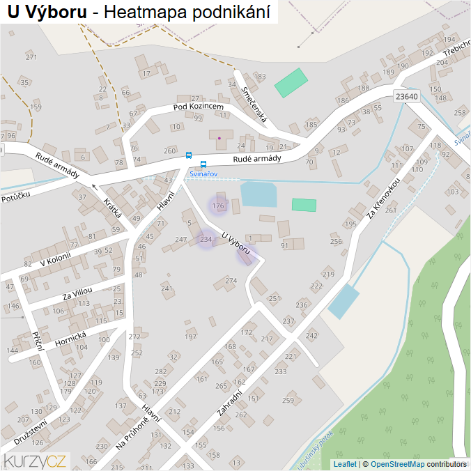 Mapa U Výboru - Firmy v ulici.