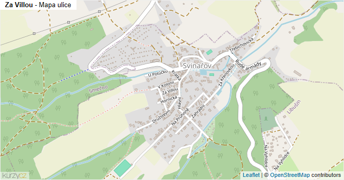 Za Villou - mapa ulice