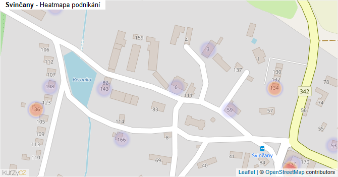 Svinčany - mapa podnikání