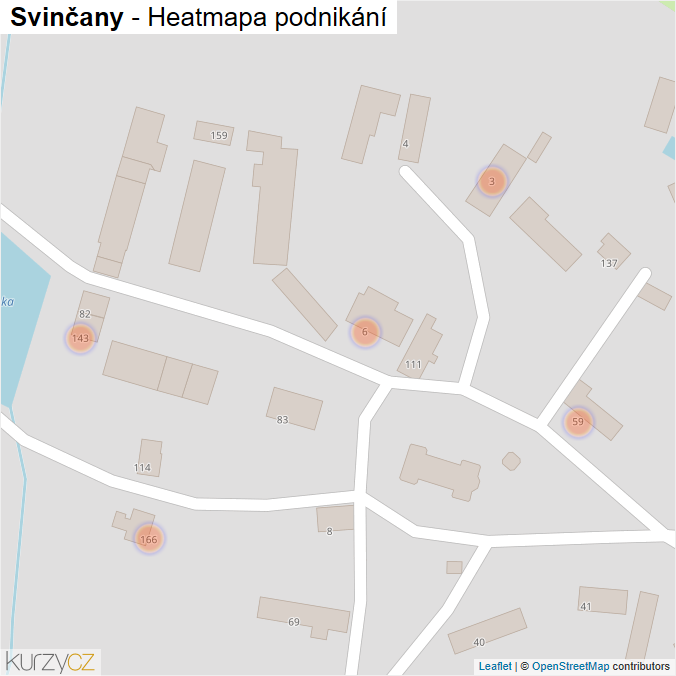 Mapa Svinčany - Firmy v obci.