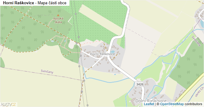 Horní Raškovice - mapa části obce