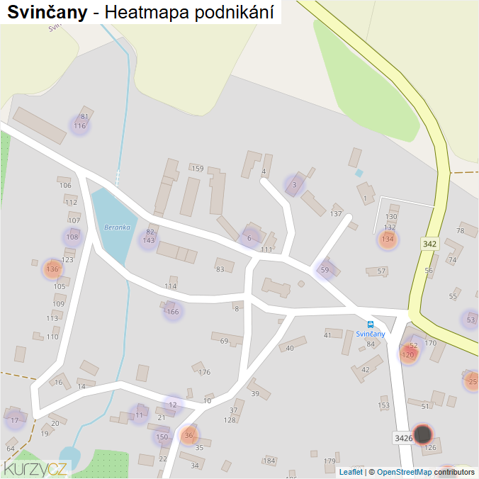 Mapa Svinčany - Firmy v části obce.
