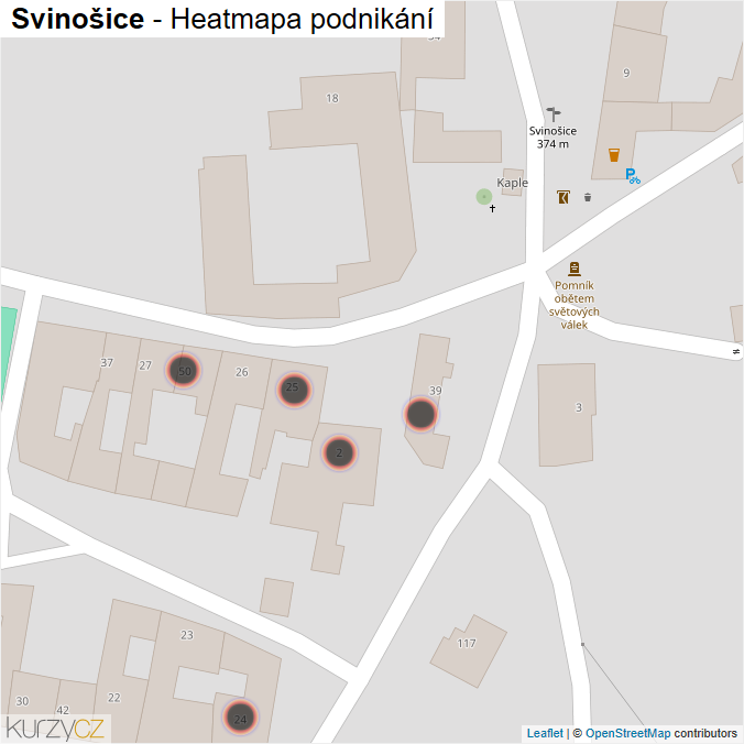 Mapa Svinošice - Firmy v obci.
