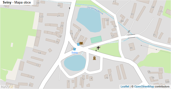 Sviny - mapa obce