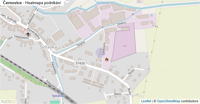 Černovice - mapa podnikání