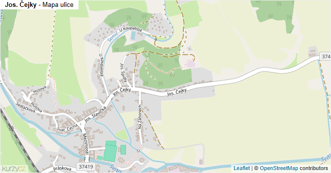 Jos. Čejky - mapa ulice