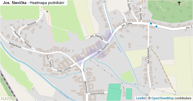 Jos. Slavíčka - mapa podnikání