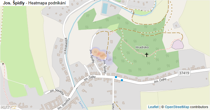 Jos. Špidly - mapa podnikání