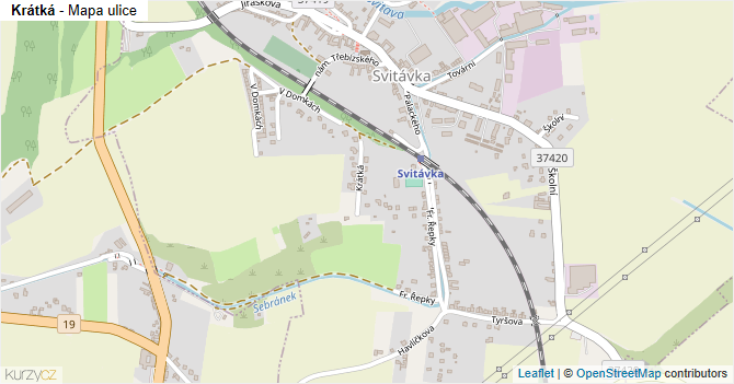 Krátká - mapa ulice