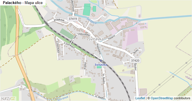 Palackého - mapa ulice