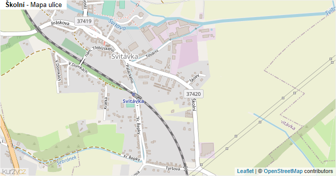 Školní - mapa ulice
