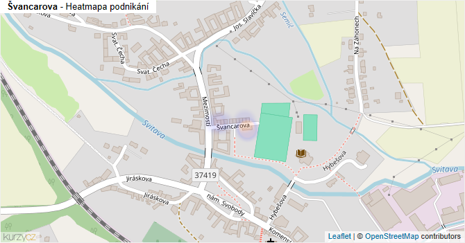 Švancarova - mapa podnikání