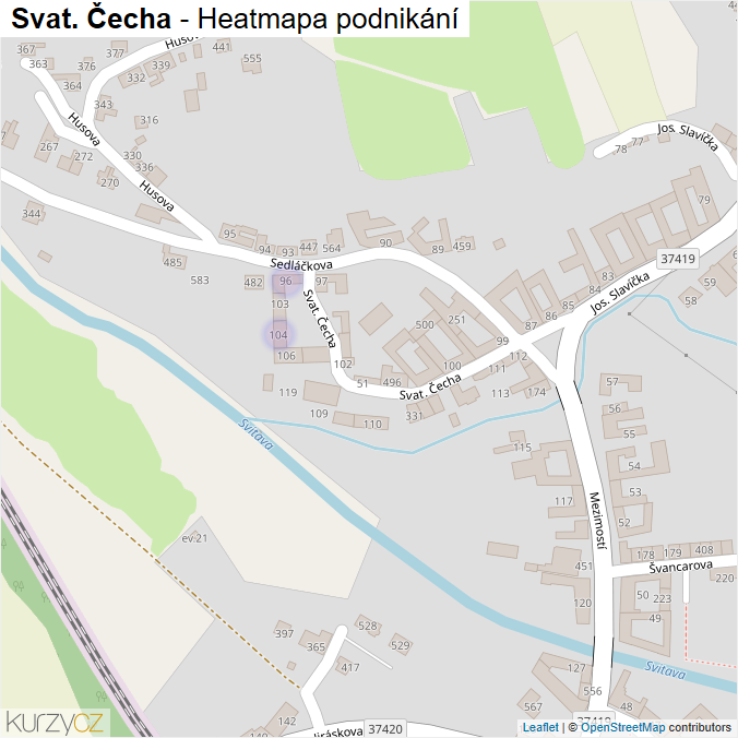 Mapa Svat. Čecha - Firmy v ulici.
