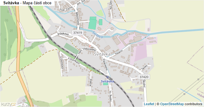 Svitávka - mapa části obce