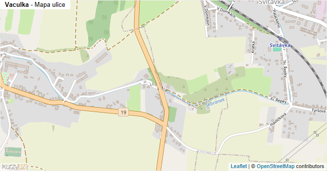 Vaculka - mapa ulice