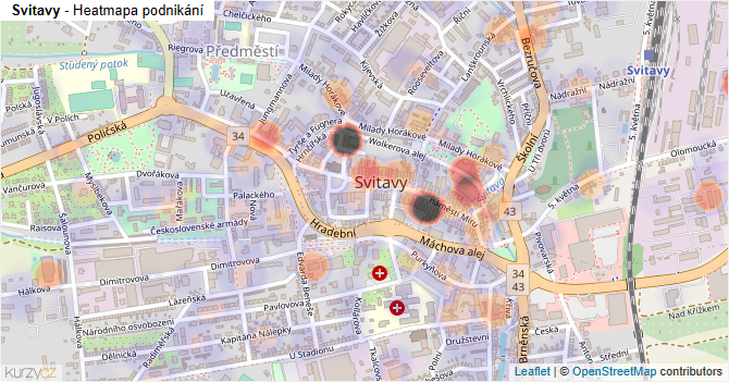 Svitavy - mapa podnikání