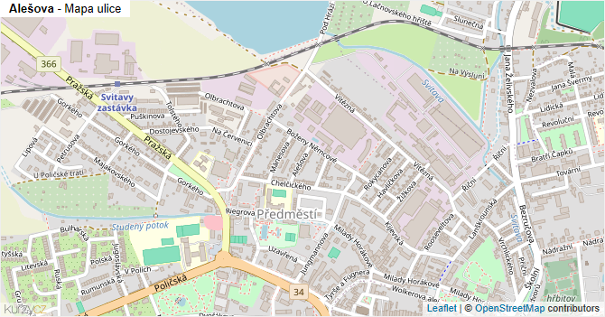 Alešova - mapa ulice