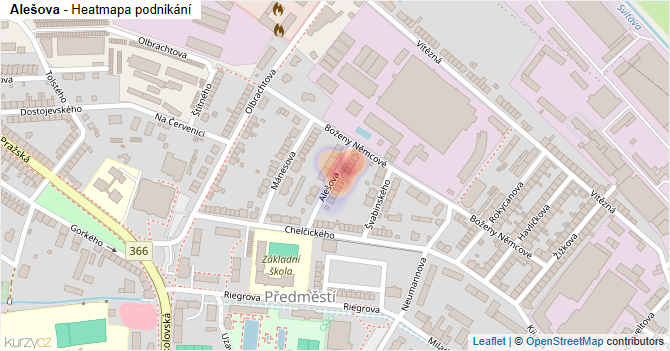 Alešova - mapa podnikání