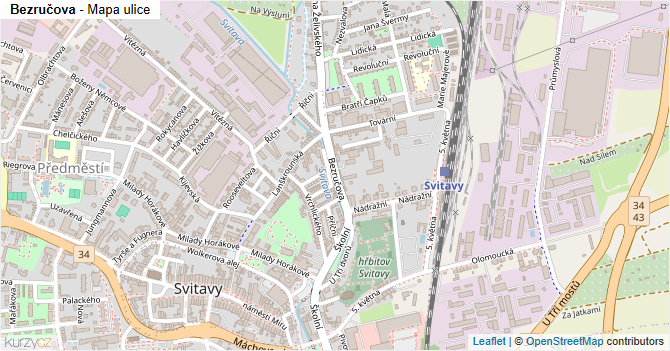 Bezručova - mapa ulice