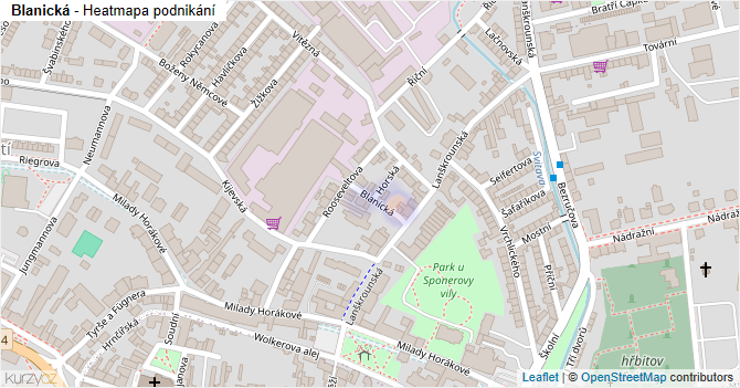Blanická - mapa podnikání