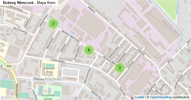 Boženy Němcové - mapa firem