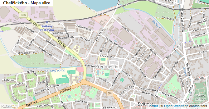 Chelčického - mapa ulice