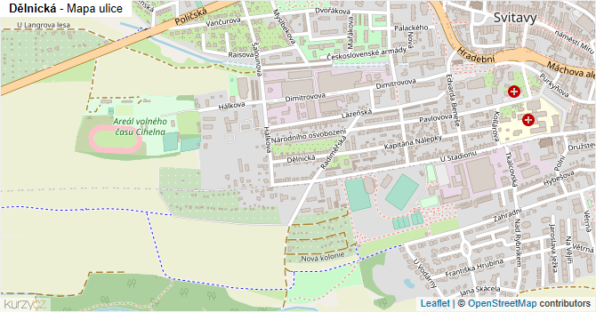 Dělnická - mapa ulice