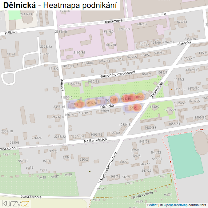 Mapa Dělnická - Firmy v ulici.