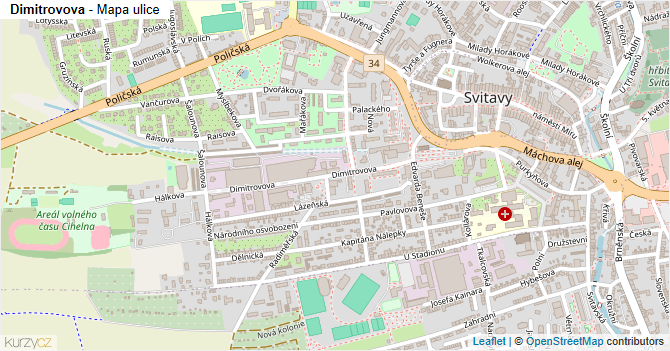 Dimitrovova - mapa ulice