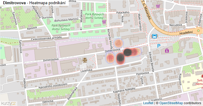 Dimitrovova - mapa podnikání