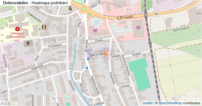 Dobrovského - mapa podnikání