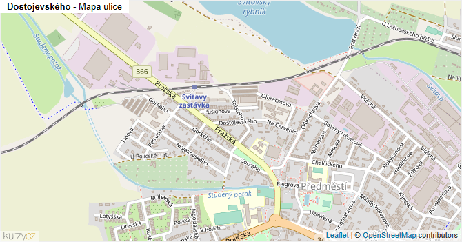 Dostojevského - mapa ulice
