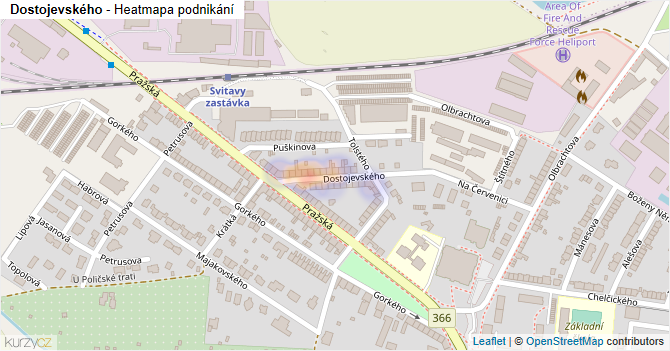 Dostojevského - mapa podnikání