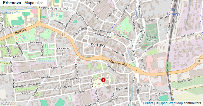Erbenova - mapa ulice